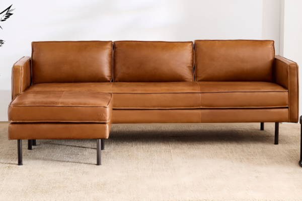 Cinnamon Weston Leather Axel Sofa