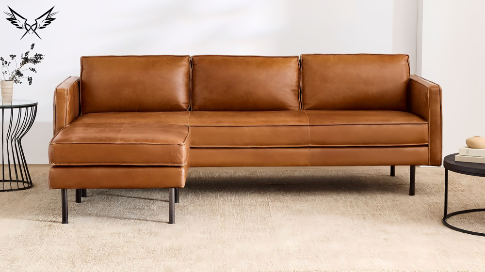 Cinnamon Weston Leather Axel Sofa