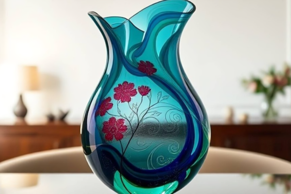 M. Stanek Handblown Glass Vase