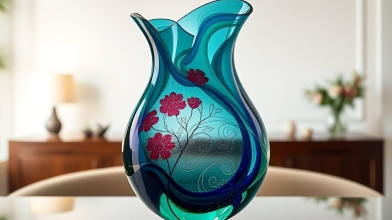 Add Elegance with M. Stanek Handblown Glass Vase – Limited Edition